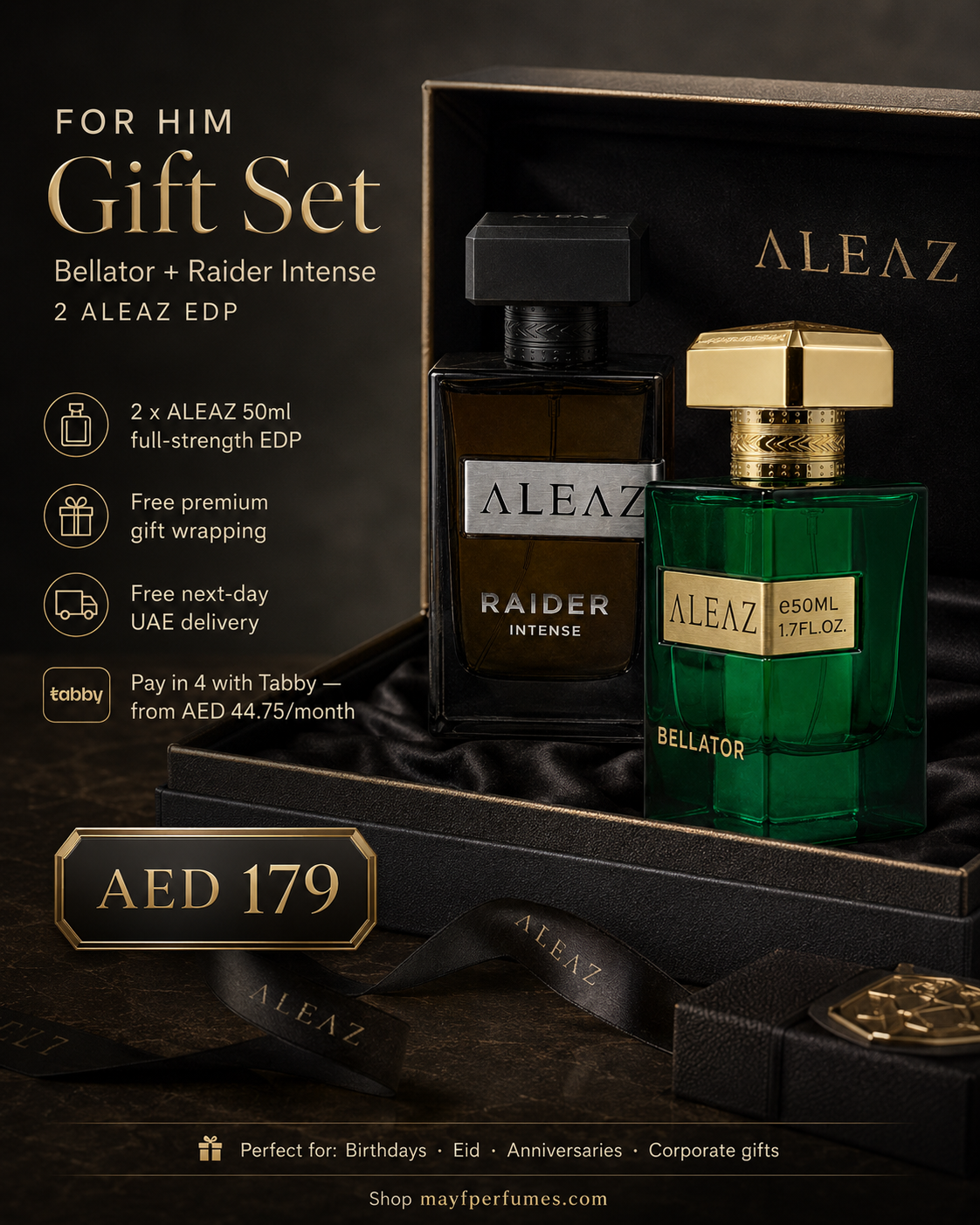 FOR HIM Gift Set — Bellator + Raider Intense | 2 ALEAZ EDP