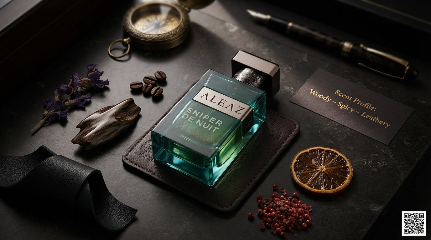 ALEAZ Sniper De Nuit woody spiced Eau de Parfum for men — 50 ml bottle