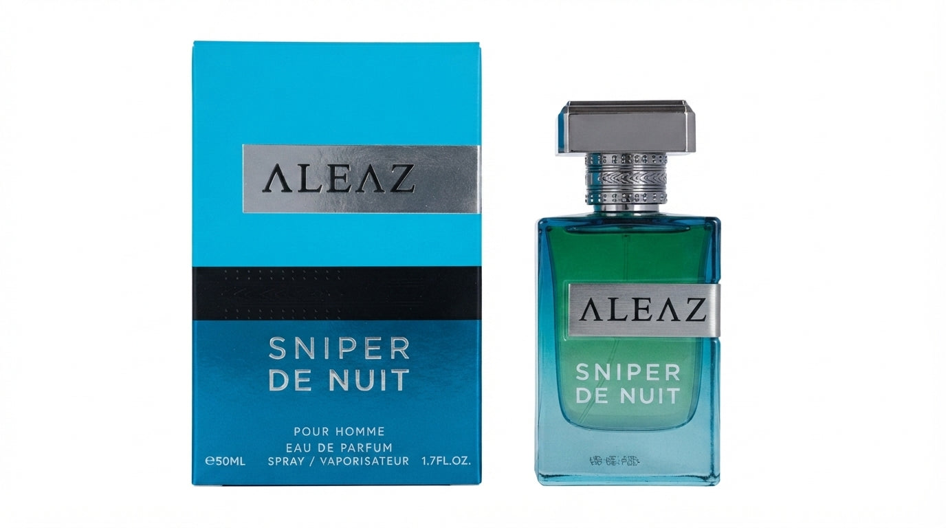 ALEAZ Sniper De Nuit woody spiced Eau de Parfum for men — 50 ml bottle