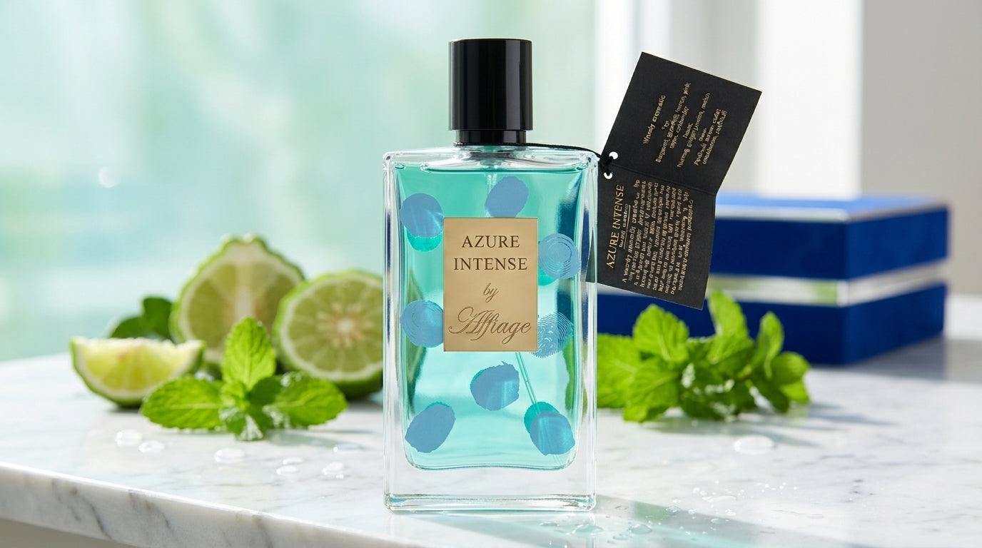 Alliage Azure Intense woody aromatic Eau de Parfum for men — 100 ml bottle
