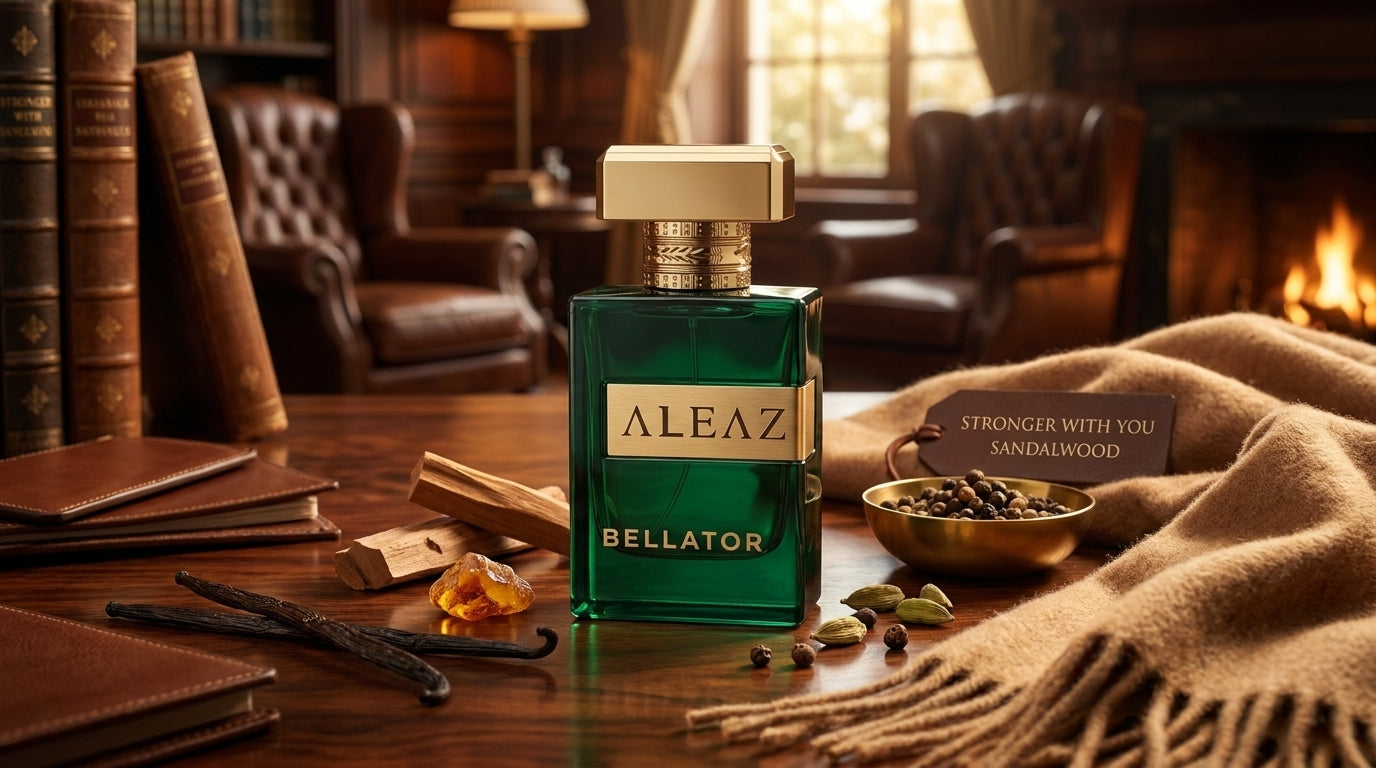 ALEAZ Bellator woody amber Eau de Parfum for men — 50 ml bottle