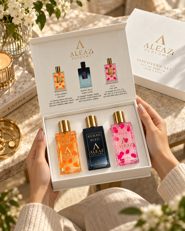 ALEAZ Discovery Set — Pure Ambre + Ruban Bleu + Ella | 3 x 30ml EDP