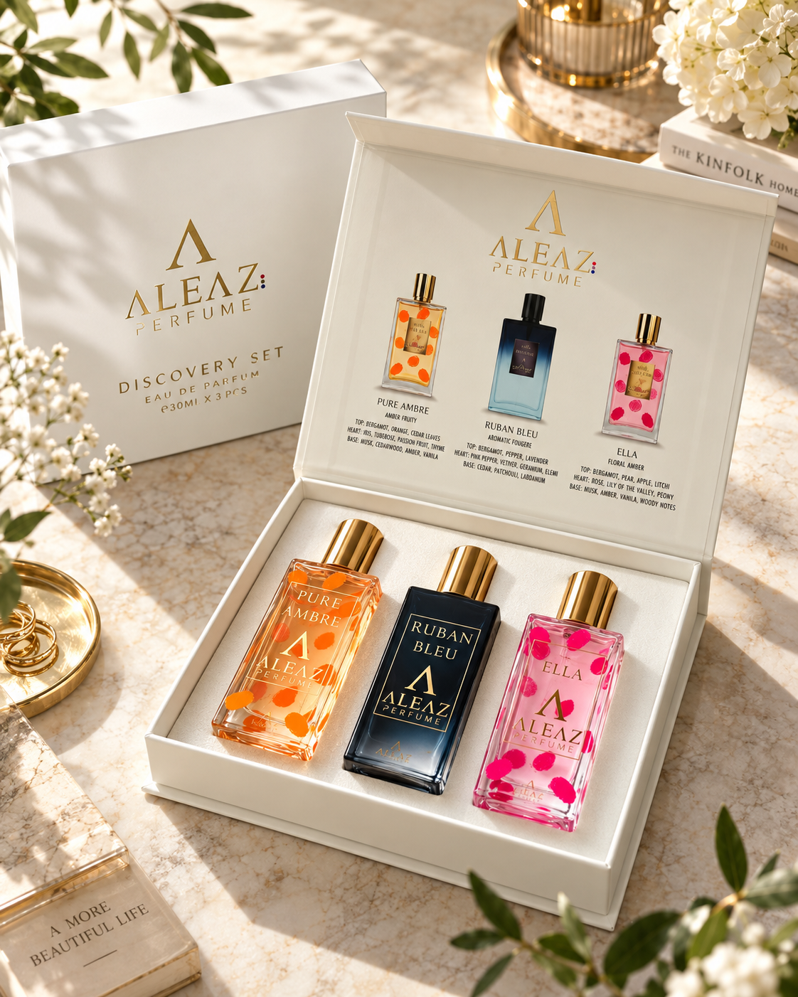 ALEAZ Discovery Set — Pure Ambre + Ruban Bleu + Ella | 3 x 30ml EDP
