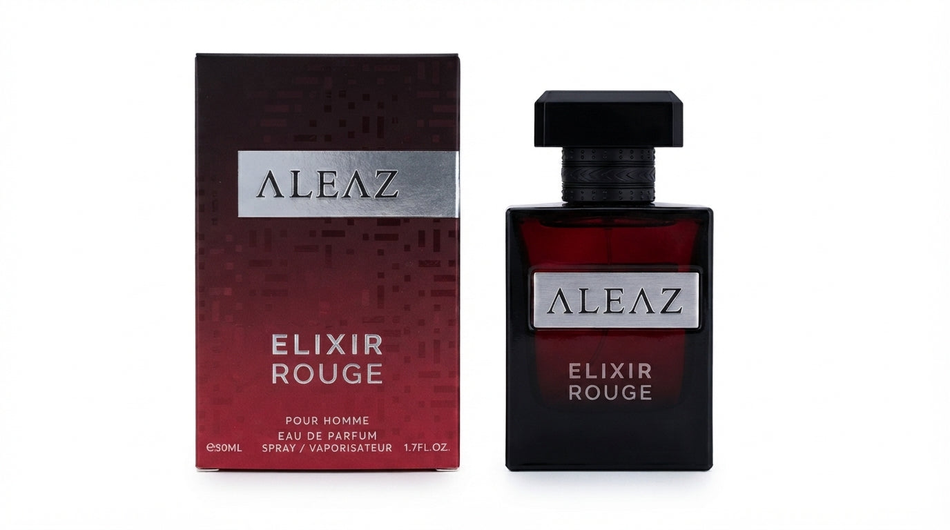 ALEAZ Elixir Rouge amber spiced Eau de Parfum for men — 50 ml bottle