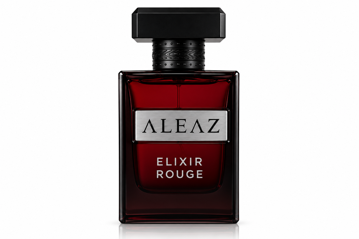 Aleaz Elixir Rouge amber spiced Eau de Parfum for men — 50 ml bottle