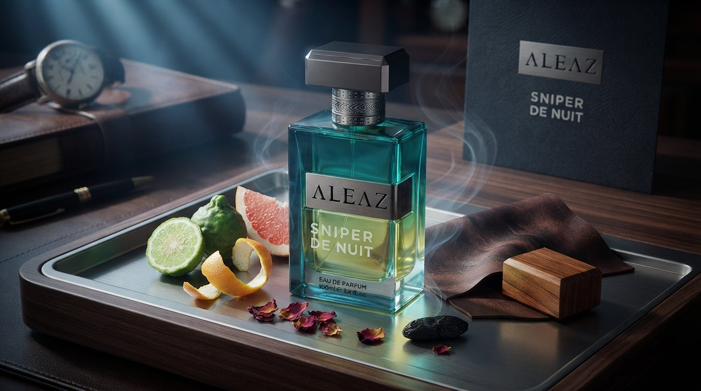 ALEAZ Sniper De Nuit woody spiced Eau de Parfum for men — 50 ml bottle