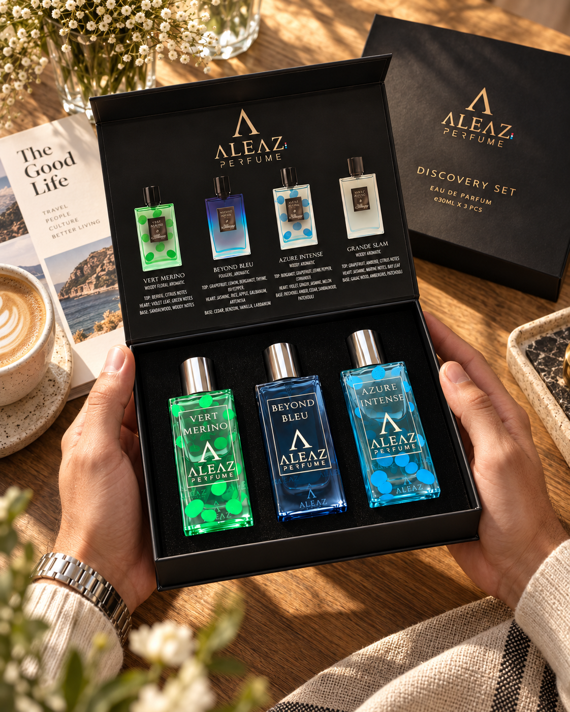 ALEAZ Discovery Set — Vert Merino + Beyond Blue + Azure Intense | 3 x 30ml EDP
