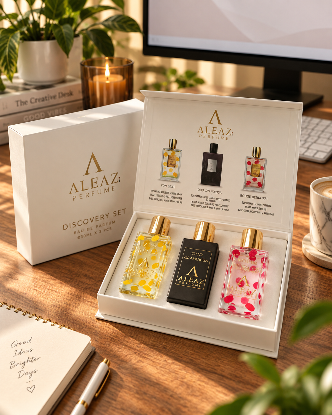 ALEAZ Discovery Set — Von Belle + Oud Grandiose + Rouge Ultra 971 | 3 x 30ml EDP